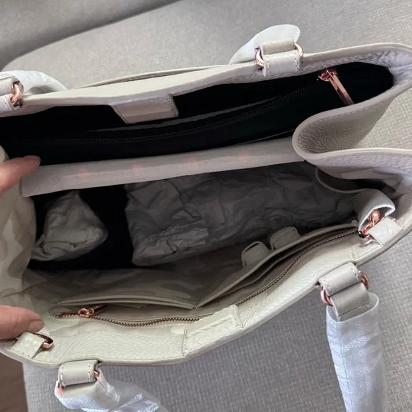 Dagne Dover Allyn Large Cream Tote Bag in bone color - Picture 14 of 14